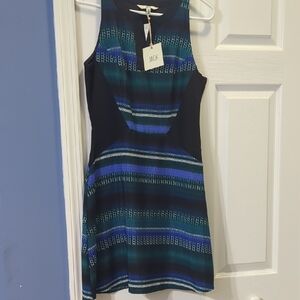 Jack by BB Dakota Striped Blue and Black Mini Dress